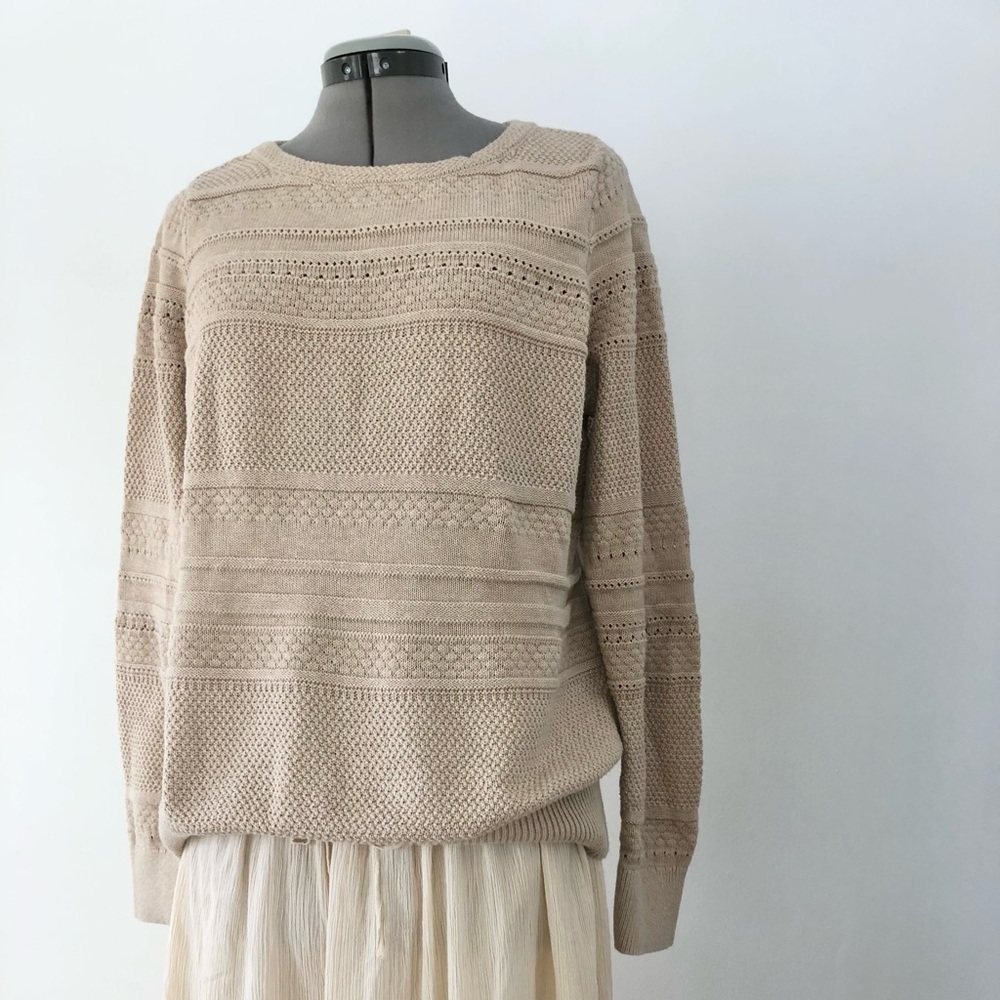 Loft cotton textured knit sweater